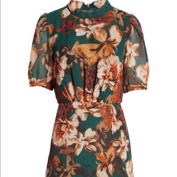 Julia Jordan Floral Shirt Sleeve Midi Dress Size 2 - Picture 1 of 5